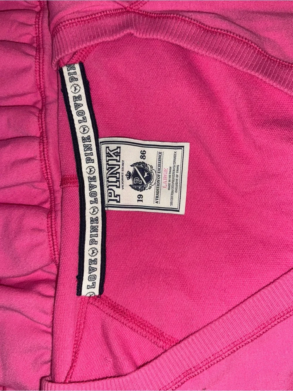 PINK Victoria's Secret Vintage Hot Pink Hooded Ruffle Dress size large - Picture 7 of 8
